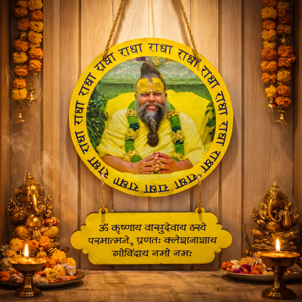 Radha Naam Premanand Ji Maharaj Wall Hanging for Home Temple Decor